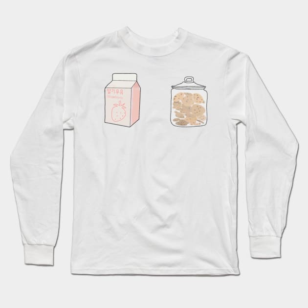 Cookies and strawberry milk Long Sleeve T-Shirt by Artofcuteness